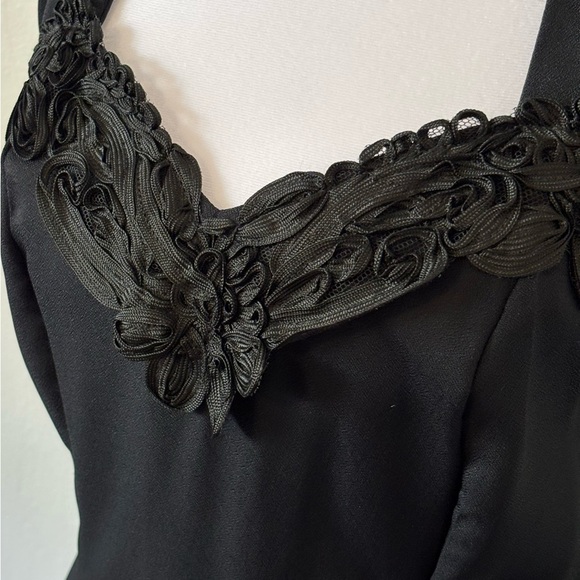 Vintage Zum Zum Black Fitted Halter Evening Dress Juniors Size 7-8 - Picture 5 of 13